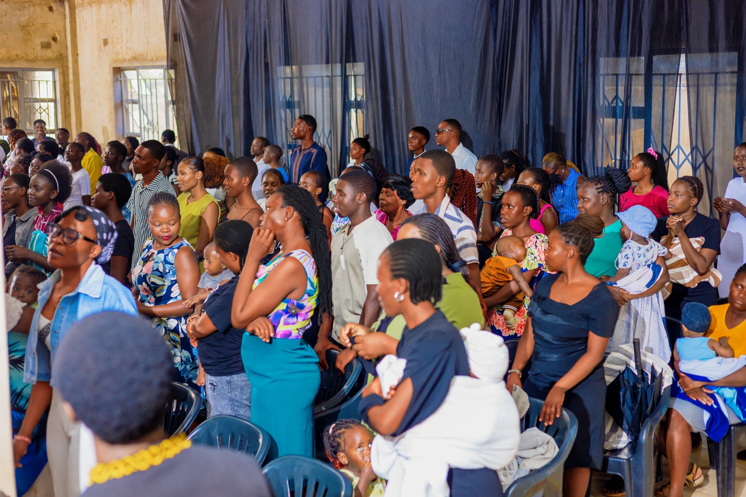 Families gathered at Solution Centre
